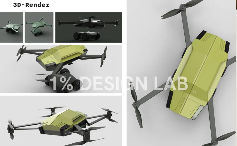 Drone 3D rendering